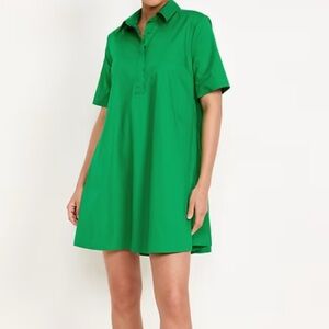 Kelly Green Collared Shirt Tent Dress Women’s Large